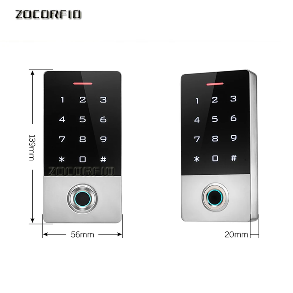 Keyless Door Lock Waterproof Fingerprint Access Control Standalone Keypad Fingerprint 125Khz RFID Card Door Entry