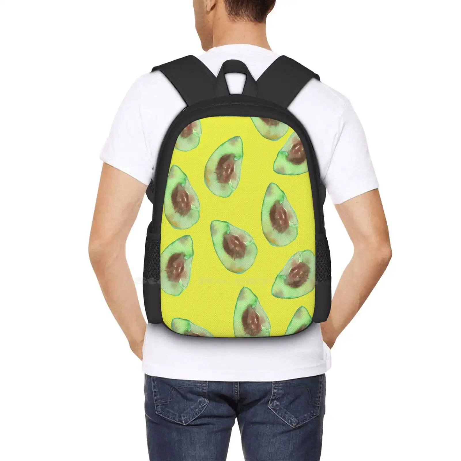 Bolsa de Aguacate Mania para hombres y mujeres, mochila con patrón de adolescentes, diseño textil, Aguacate, fruta Tropical, Rica, Caribbien