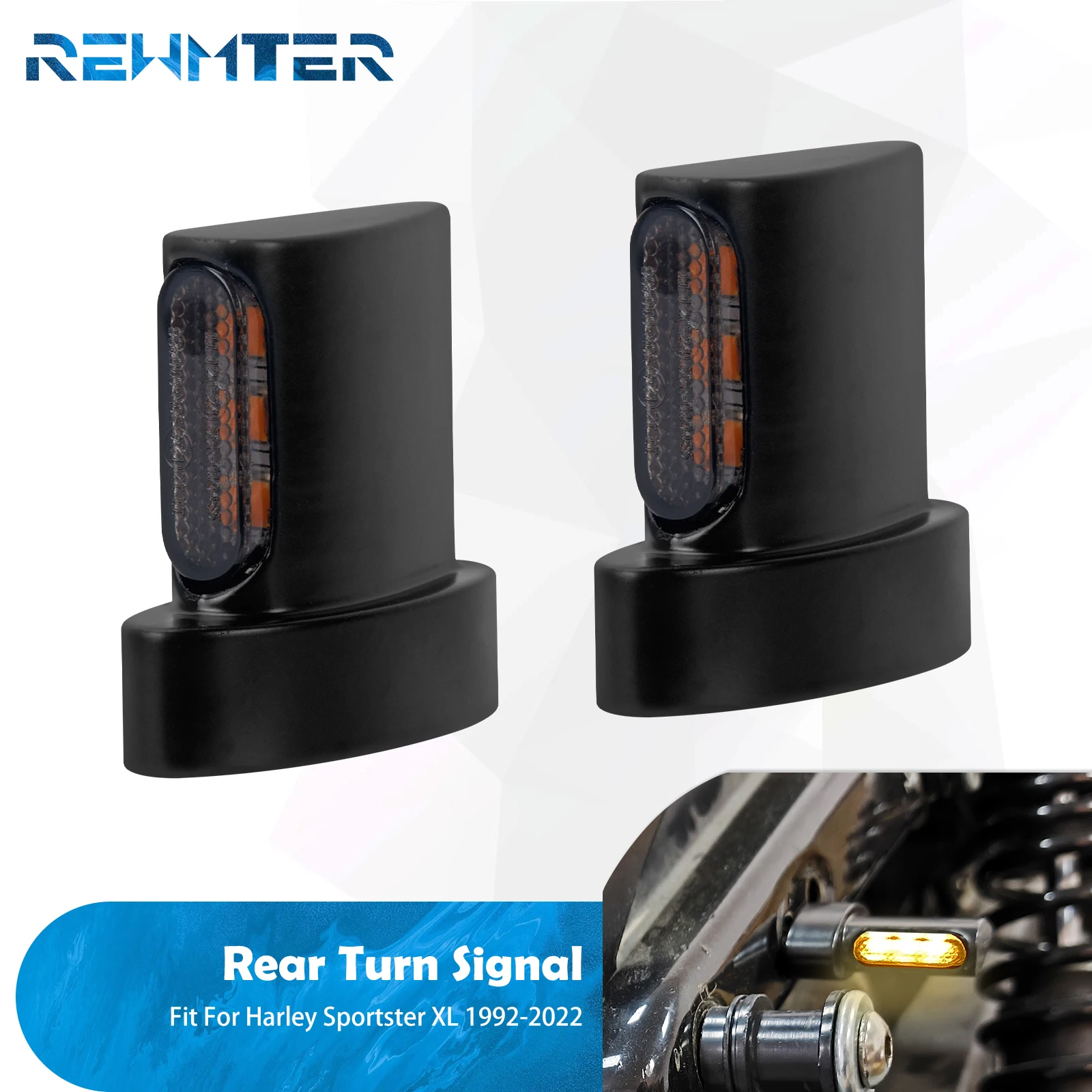 Motorcycle Mini 3-Led Light Rear Turn Signal Indicators E-Mark Amber Blinker Lamp For Harley Sportster XL 883 1200 48 1992-2022