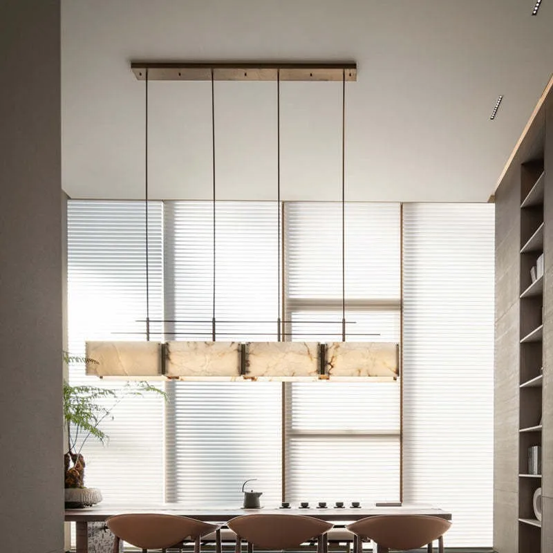 

All copper marble lamp one-word chandelier hotel clubhouse tea table lamp villa restaurant chandelier