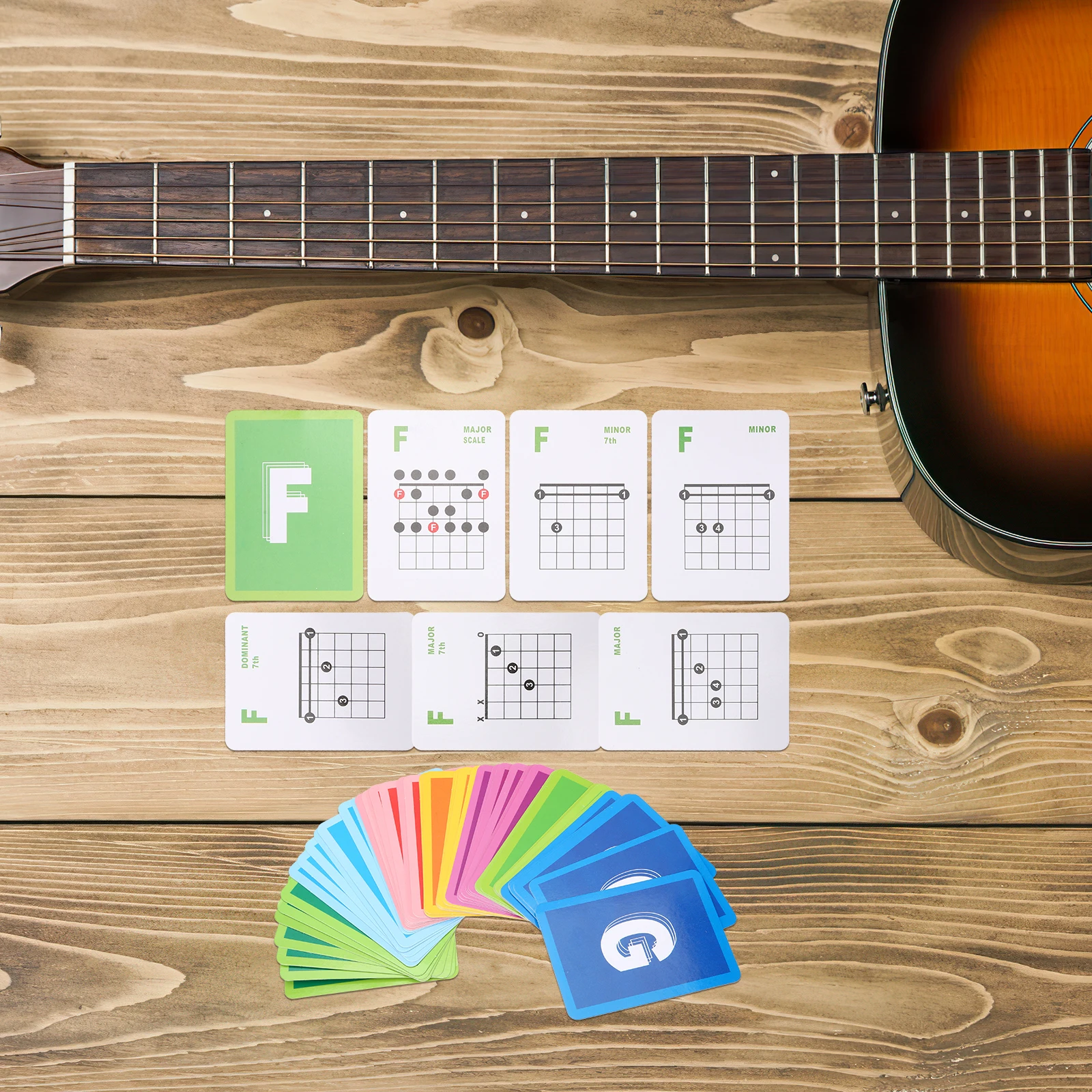 

49 Pcs Guitar Chord Chart Coated Paper Simple Guide Wall Poster Durable Practice Fingering Diagram for Beginner