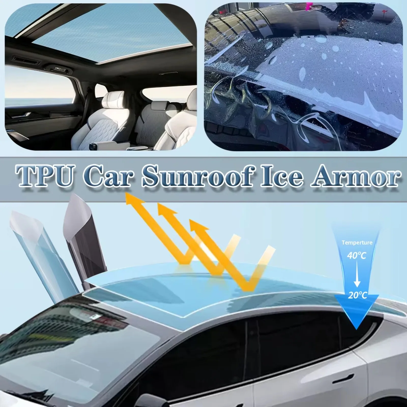 For VW Tiguan L R-line 380TSI 2024-2026 TPU PPF Car Sunroof Insulation Film Ice Armor Protection Resistant Car Sunroof Stickers
