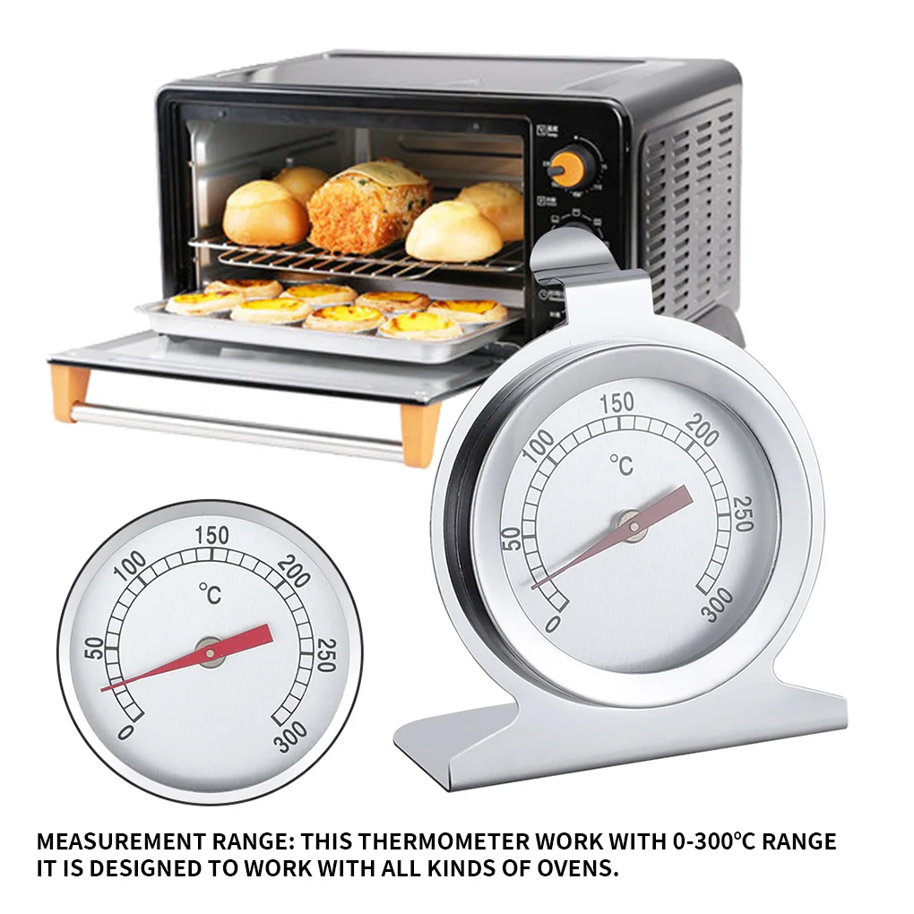 50-300 Oven Thermometer Stainless Steel Food Meats Bread Microwave Temperature Gauge Glass Dial Cookware Measuring Tools