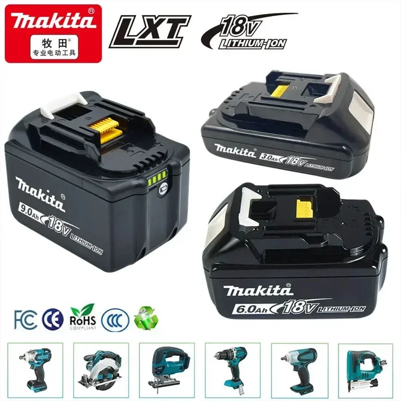 

100% BL1860 Rechargeable Battery 18 V 6000mAh Lithium Ion for Makita 18v Battery BL1840 BL1850 BL1830 BL1860B LXT 400+Charger