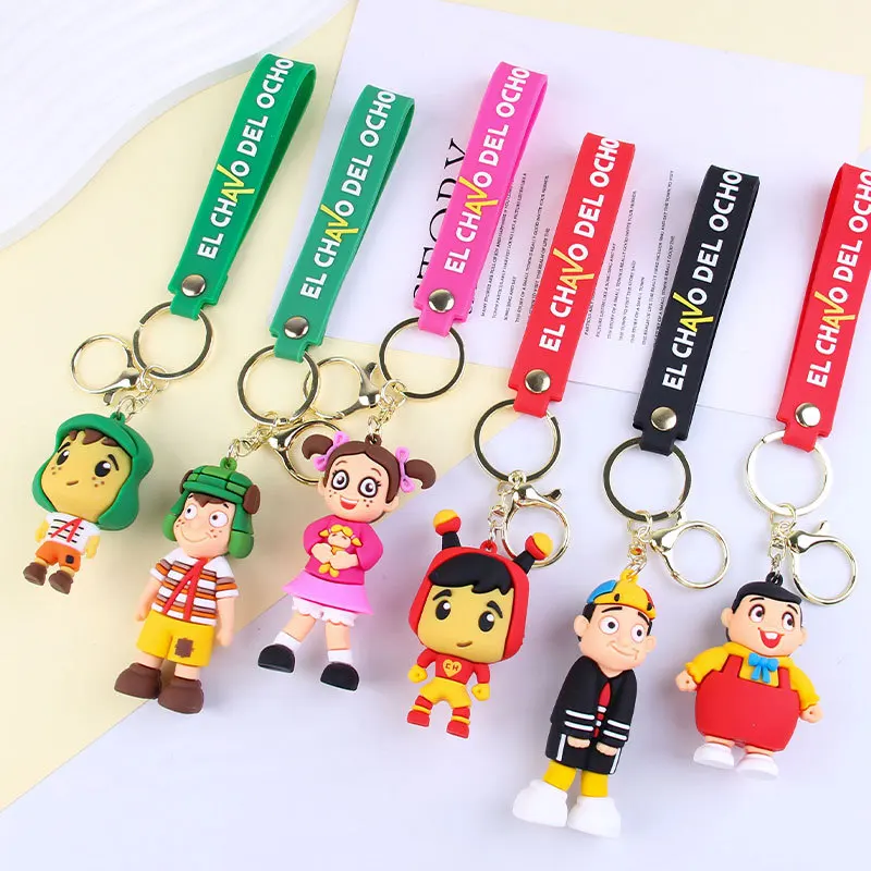 Anime El Chavo Del Ocho Keychain Cartoon Boy Doll Pendant Key Chain Bag Car Keyring llaveros Funny Jewelry Friends Gift