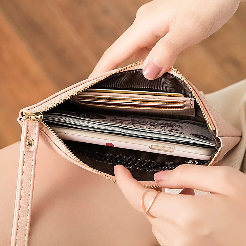 Korean Long PU Leather Women Wallets Multi-Function Wristband Clutch Money Phone Bag Female Coin Purses Credit Card Holder - Image 5