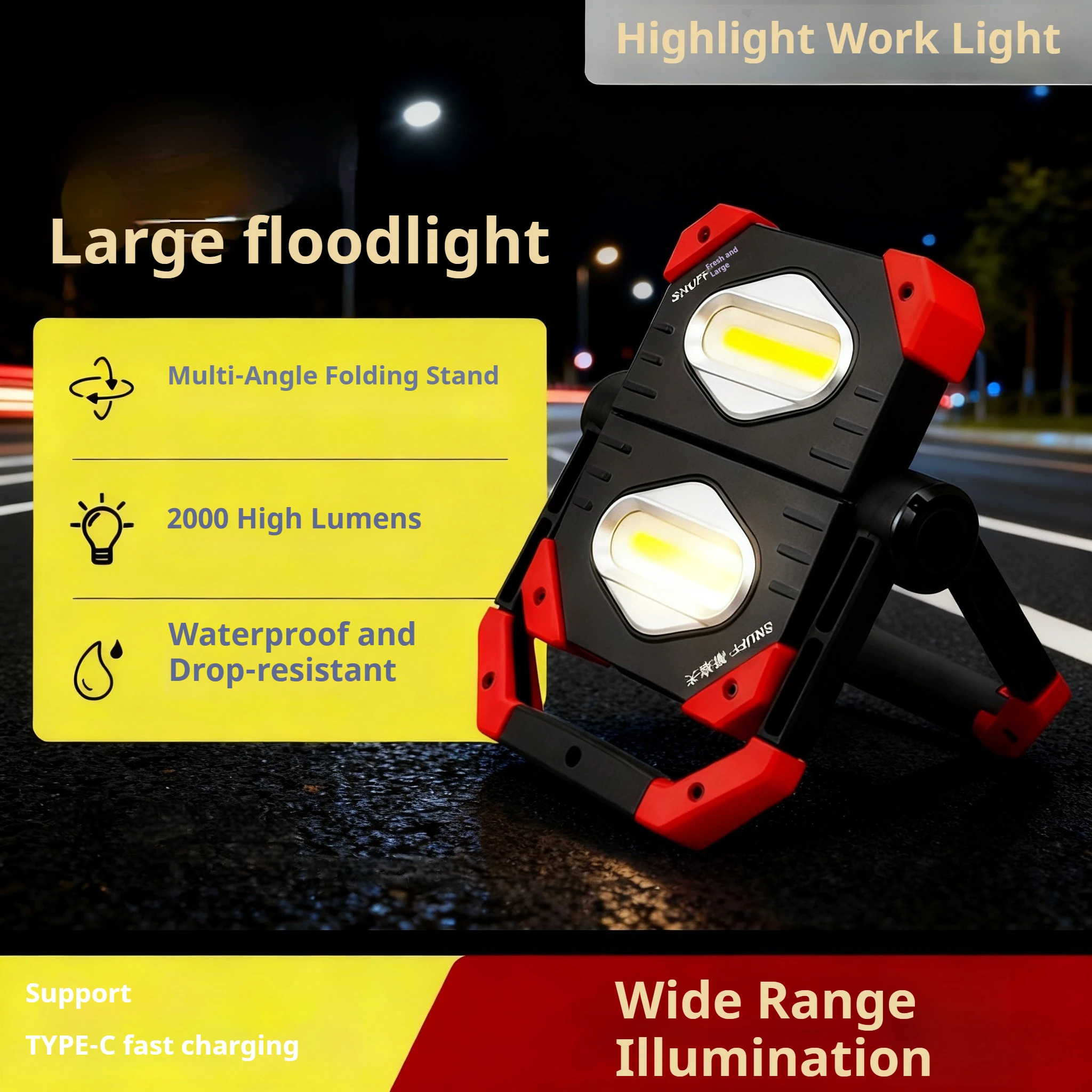 

FUNAYA Super Bright Rechargeable Work Light | Magnetic LED Flashlight with Lithium Battery for Car Repair