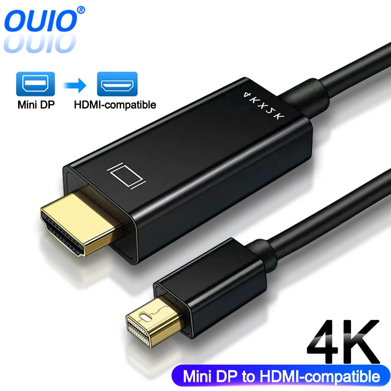 4k Mini DP to HDMI-compatible Cable Adapter for MacBook Pro Air Mini DisplayPort Thunderbolt to HDMI-compatible Converter Cable