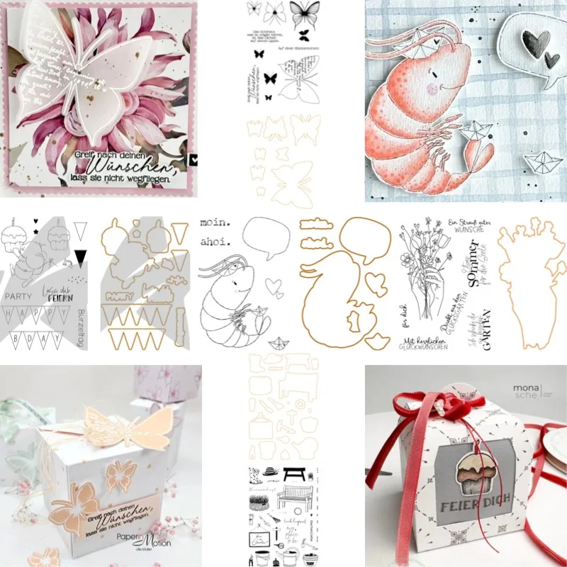 Zwei Hände halten wunderschöne Blumen – Neu 2026 Metall-Stanzformen und Stempel für Scrapbooking, zum Herstellen von Papiergravuren, Rahmen und Kartenbastelsets