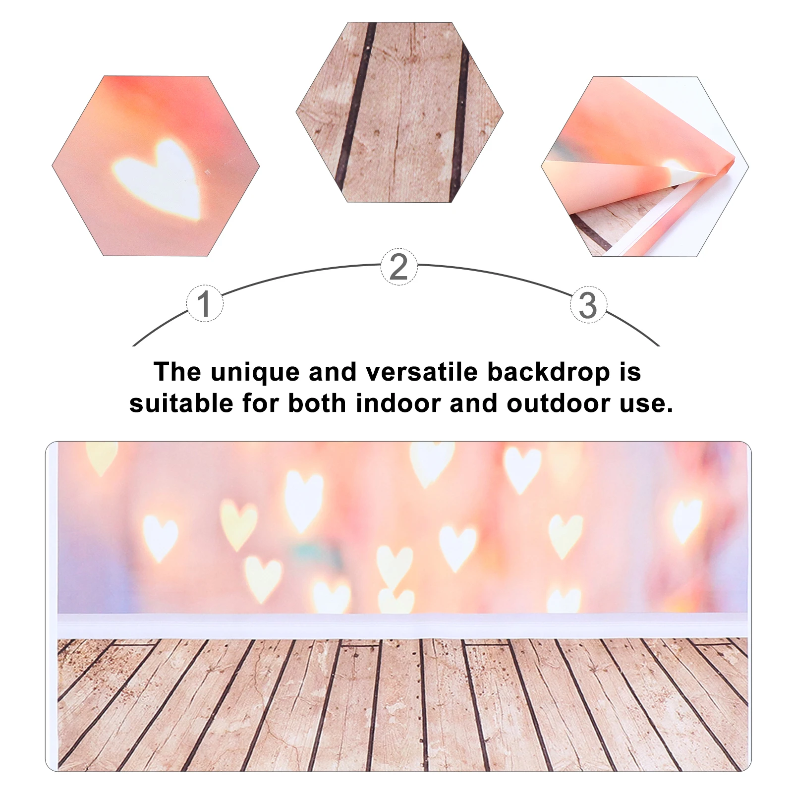 

Love Pattern Backdrop Valentine'S Day Romantic Photo Studio Background Cloth Wedding Party Decorative Wall Hanging Ceiling Decor