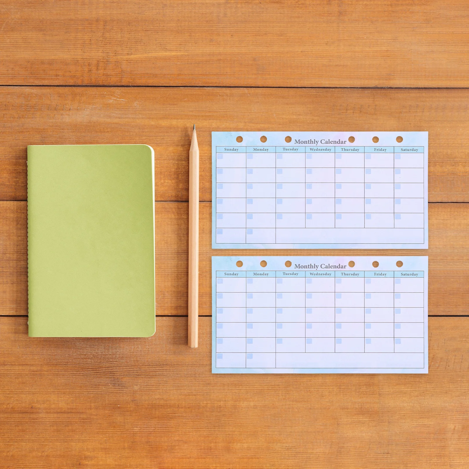 14 ورقة 6 حفرة A6 مخطط شهري إعادة ملء صفحات أوراق فضفاضة غير مؤرخة للعمل الميزانية وجبة مخطط أجندة مكتبية /رزنامة مكتبية شخصية #1