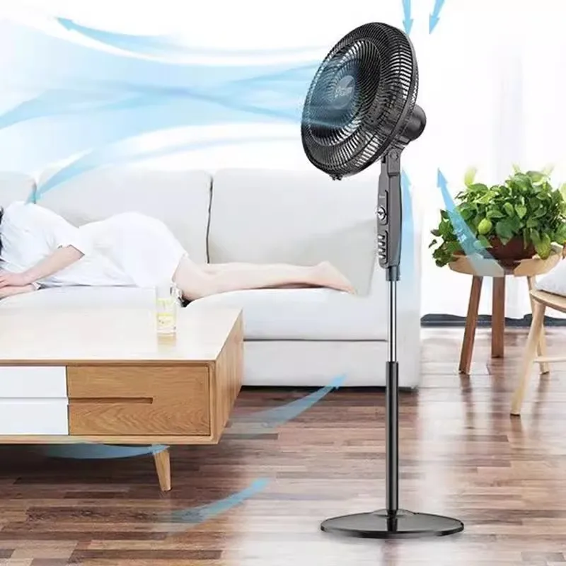 

16-аэродинамический напольный вентилятор с лунным светом и лезвием с медным двигателем, 3 ничтовых режима, регулируемая высота для вентиляции дома/офиса