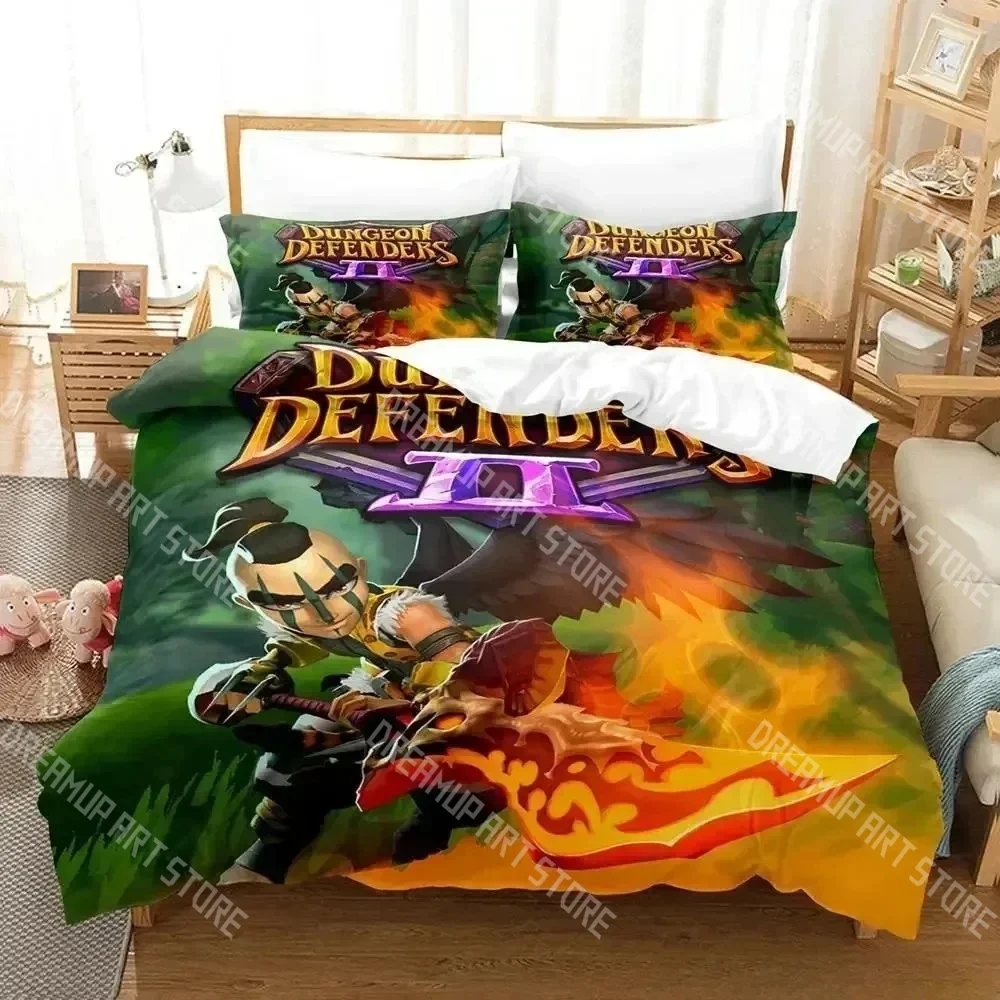 Fashion Dungeon Defenders Game Bedding Set Single Twin Full Queen King Size Bed Set Kids Bedroom Duvetcover Sets Bed Sheet Set