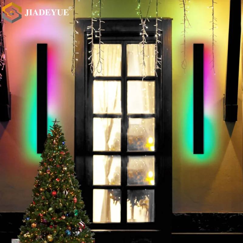 Intelligent remote-controlled long wall lamp IP65, colorful RGB, outdoor, indoor, Christmas decoration, home atmosphere light