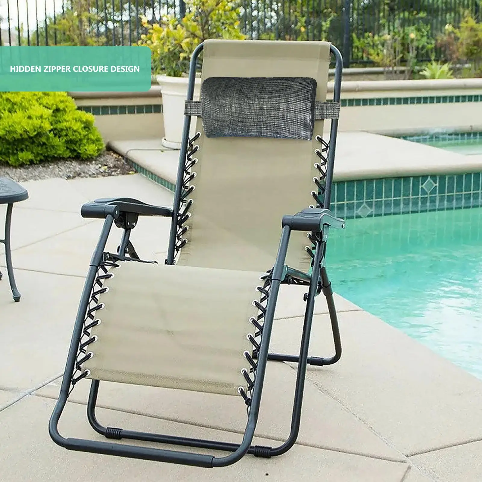 Removable Chaise Lounge Head Pillow,Universal Soft Cushion,Practical Lightweight Chair Accessory For Pool Patio And Daily Rest