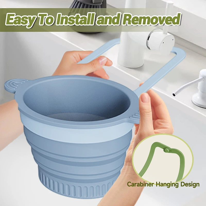 

Sink Strainer Basket, Faucet Hanging Kitchen Sink Drain Strainer Basket, 2025 New Press Dumping Self-Cleaning Sink Food Catcher