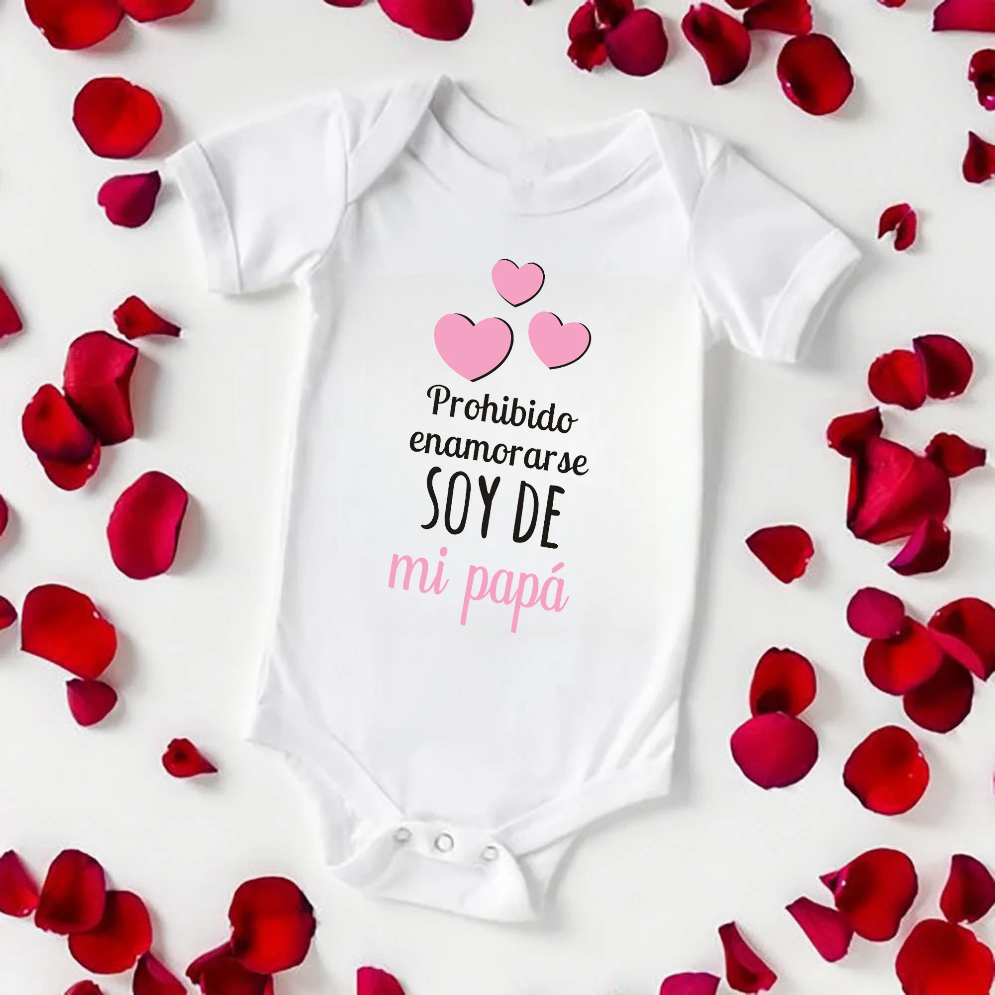 

No Falling in Love I'm My Dad's Baby Bodysuit Valentine Boys Girls Clothes Infant Toddler Rompers Valentine's Day Baby Gift