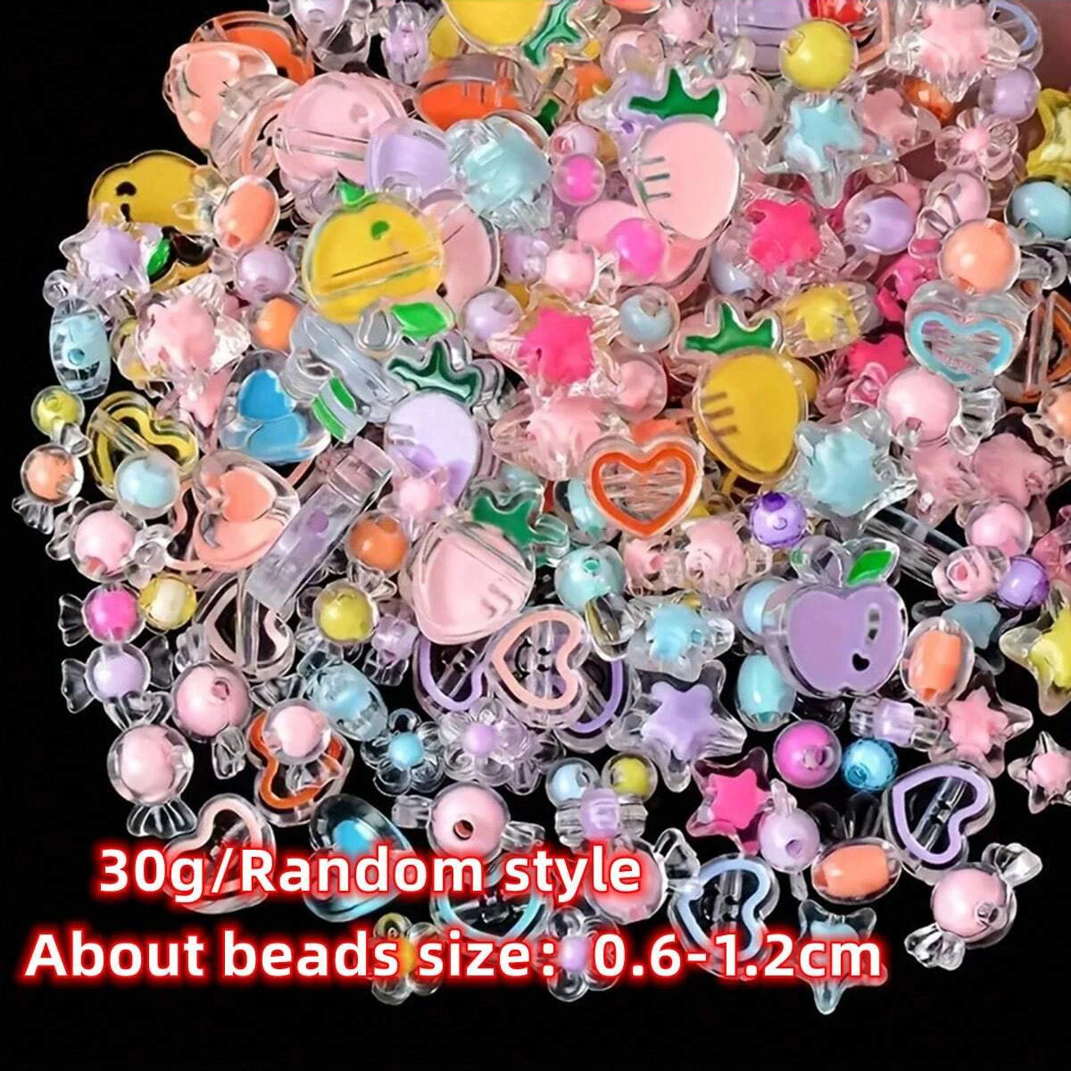 30g/1.06oz/bag 6-12mm Mixed Cute Styles Loose Beads ForJewelry Making Creative DlY Bracelet Necklace Decors Beaded Supplies