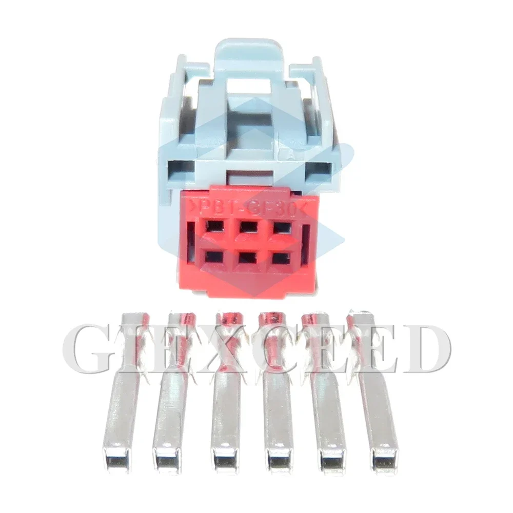 2 Sets 6 Pin 1.2 Series Car Connector Grey Plastic Housing AC Assembly Unsealed Adapter 1-1411325-2 Electric Wire Cable Socket