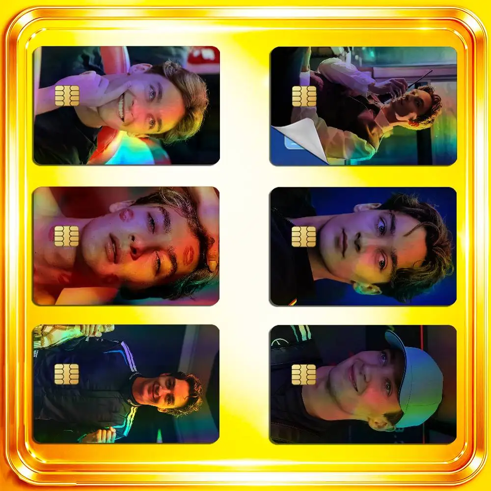 For George Russell Credit Bank Sticker ID Access Card Cover Skin Rainbow Color Laser Stickers Film