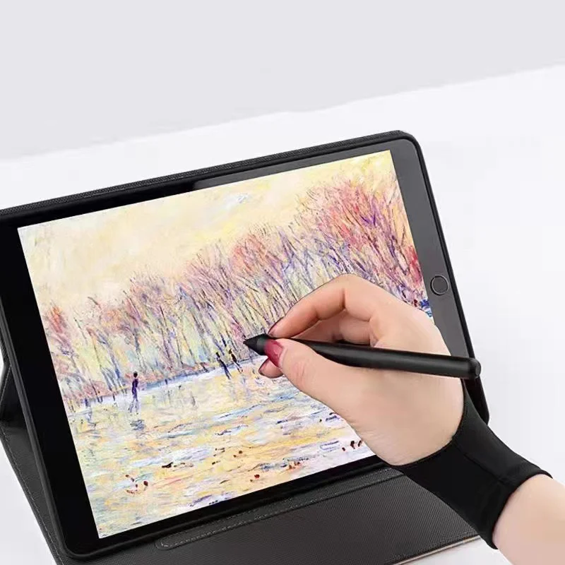 Anti-Touch Twee-Vinger Handschildering Handschoenen Voor Tablet Digitaal Bord Scherm Touch Tekening Anti-Fouling Olieverf Kunst Benodigdheden