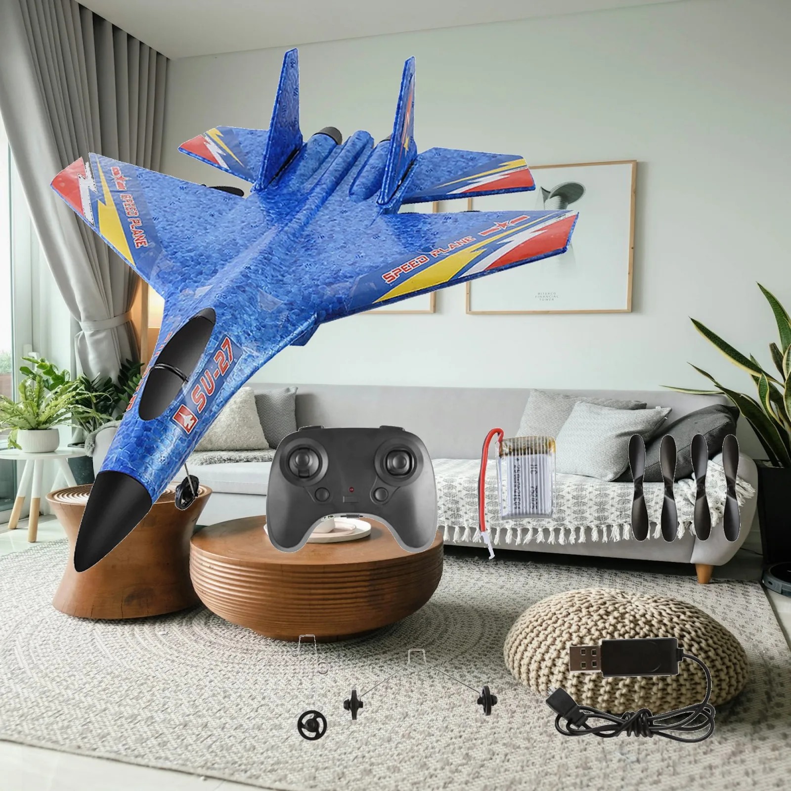 SU-27 RC Fixed Wing Remote Control 2 Channel Portable Model Toys for Beginner