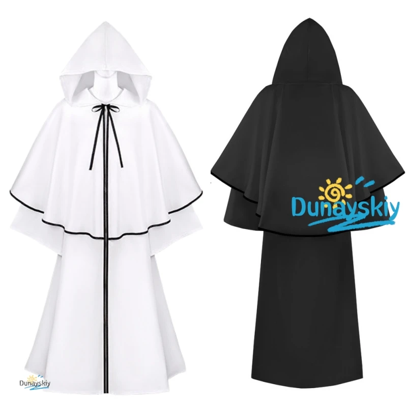 

5 Styles Medieval Cape Hooded Robe Cloak Monk Robe Cloak Cape Long Sleeve Wizard Cloak Halloween Stage Cosplay Costumes