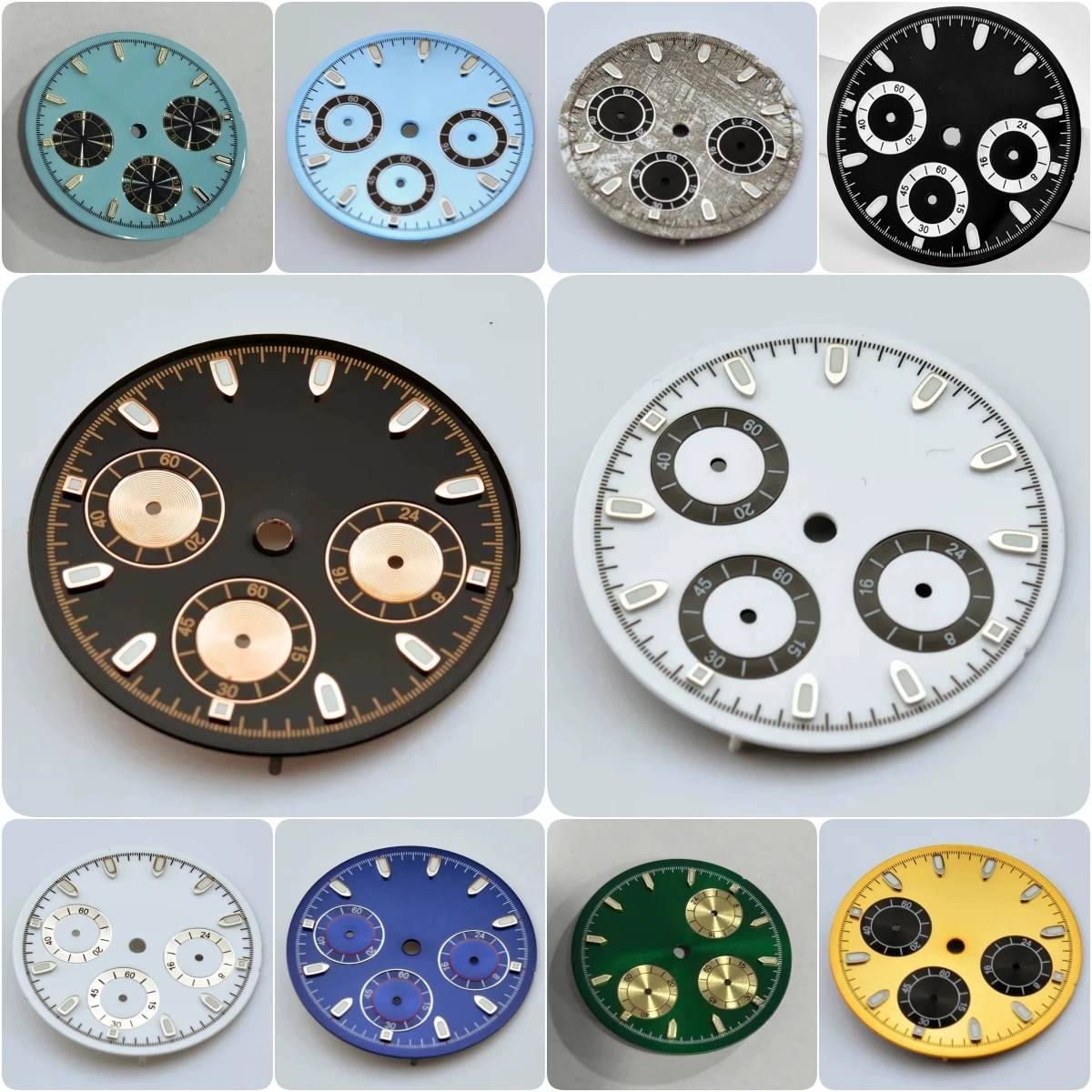 29.8mm No Logo Panda DTN Dial For Vk63 Quartz Movement Green Luminous High Quality Watch Modification Accessories Custom Logo