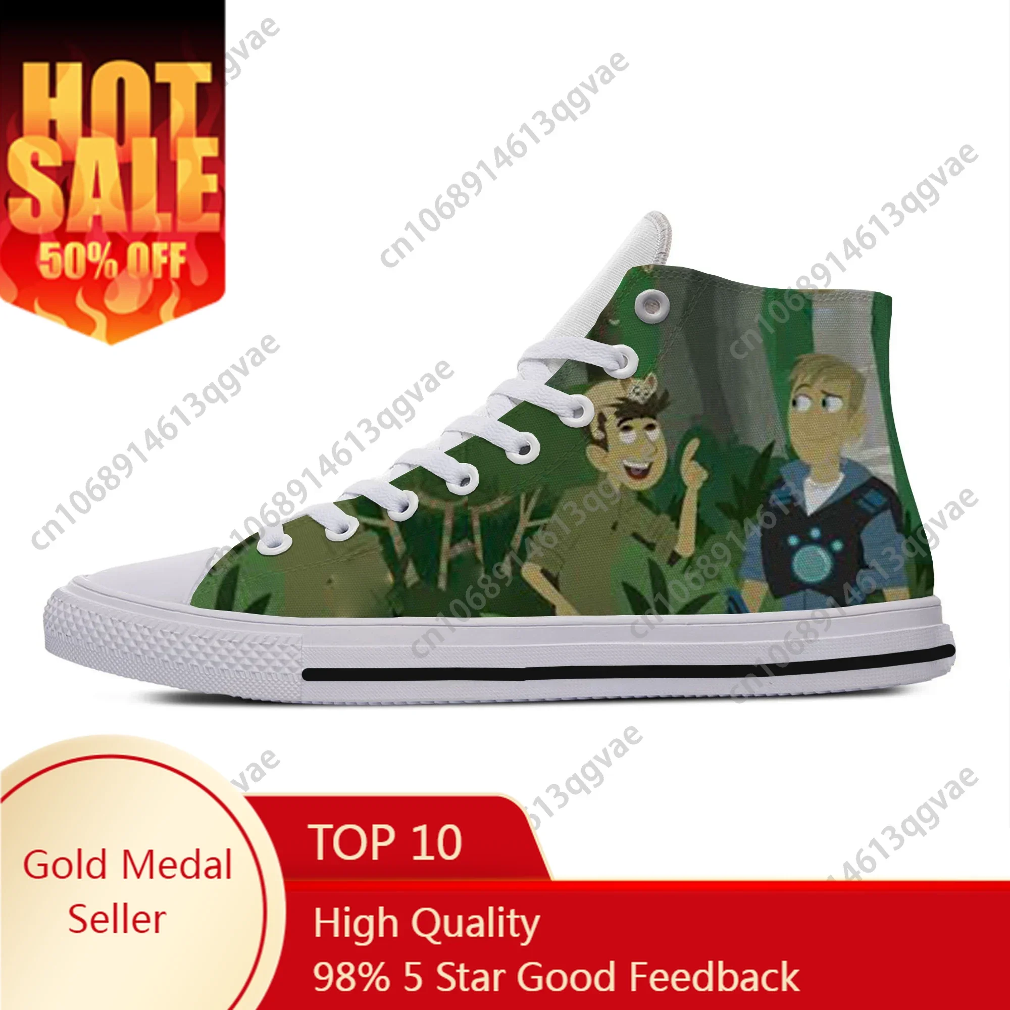 Wild Kratts TV Series Anime Cartoon High Top Sneakers Mens Womens Teenager Canvas Lightweight Sneaker Couple Custom Made Shoes