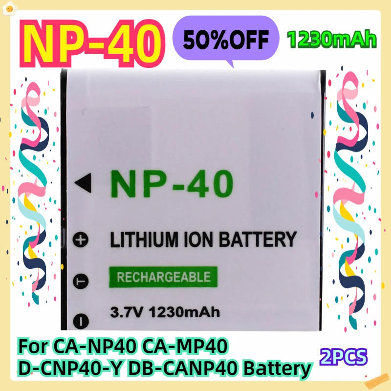 

For CA-NP40 CA-MP40 D-CNP40-Y DB-CANP40 Battery 2pcs