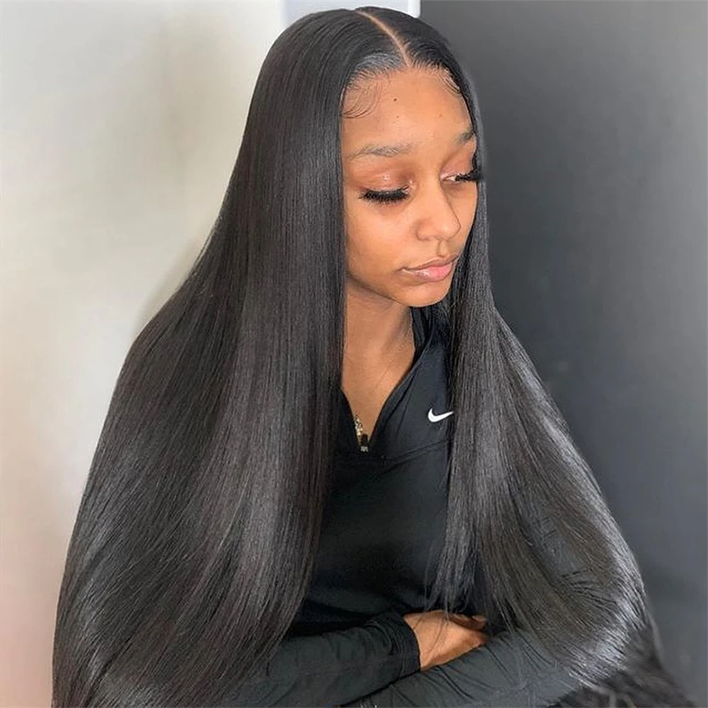 Cranberry Hair Straight 13X4 Lace Frontal Human Hair Wigs Transparent Lace Frontal Wig 180% Density