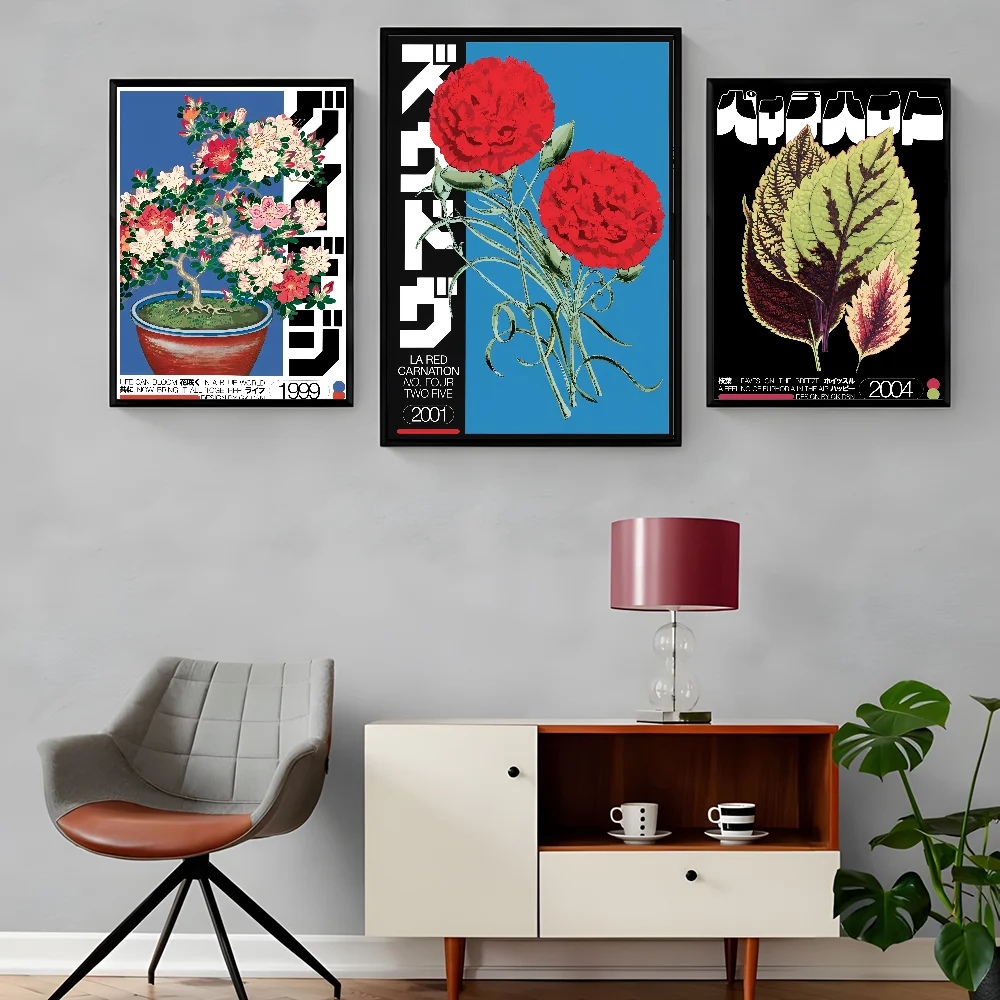 Japan Vintage Rose Flowers Fruits Trees Poster Living Bed Room Bar Hallway Sticky Wall Art Printing Waterproof Aesthetic Decor - Image 3