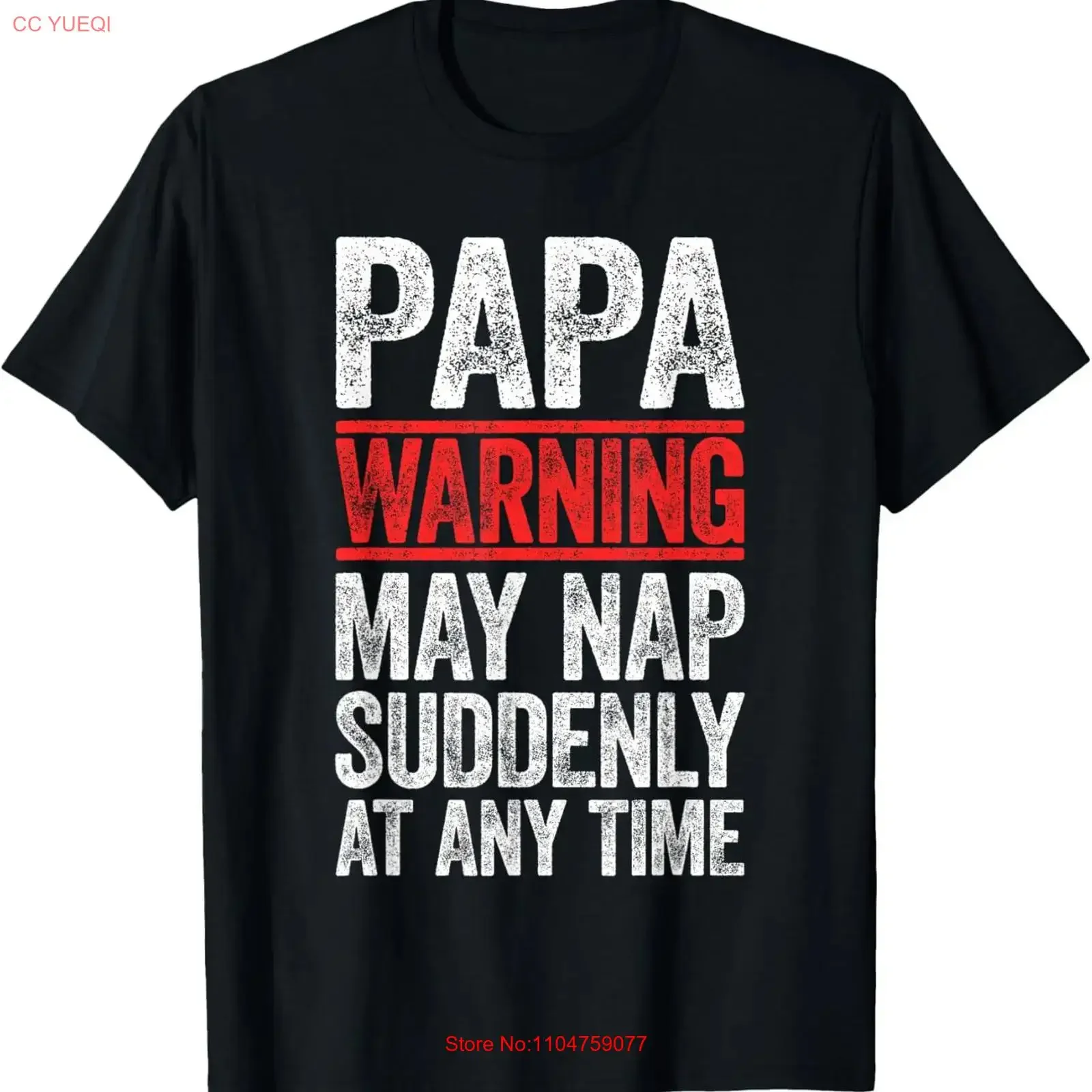 Papa Warning May Nap Suddenly At Any Time T Shirt Men Grandpa vintage Washed Breathable streetwear Top For Everyday Wear homme