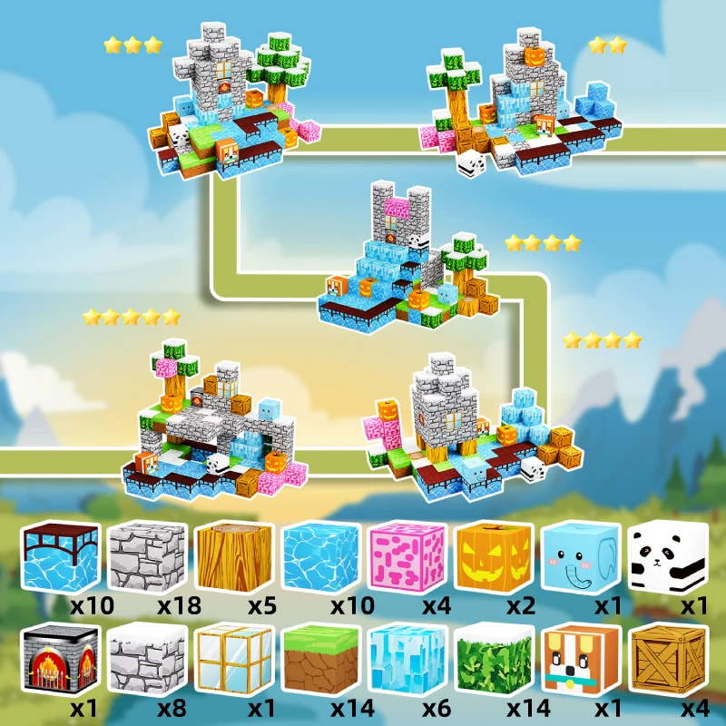 Blocs magnétiques-construire Mine MagnetWorld Edition Cubes magnétiques jouets de construction pour garçons filles jouets sensoriels STEMMontessori