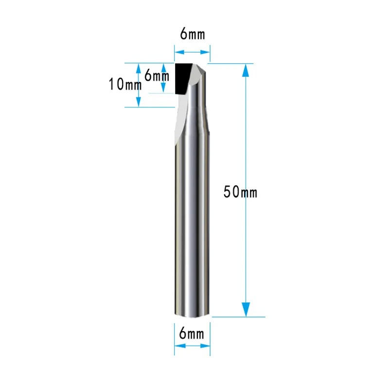 Imagem -06 - Pcd Carbon Fiber Milling Cutter Alloy Flat End Mill Flautas mm mm mm mm Fibra de Vidro Baquelite Machining Tool Material