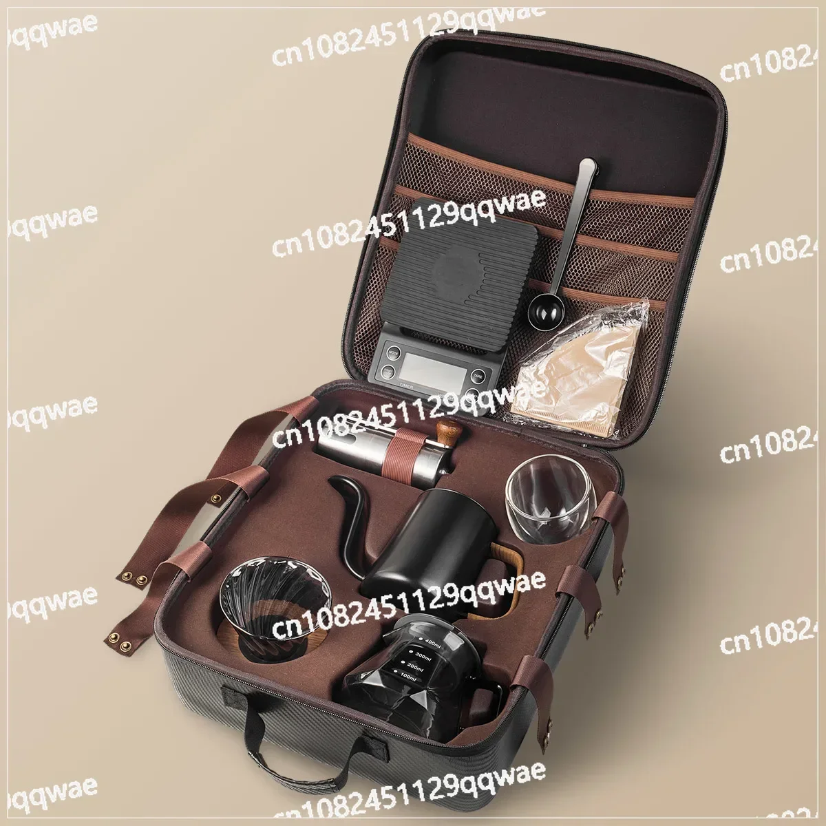 Hand Brew Coffee Set Outdoor Camping Coffee Equipment Full Set Portable Travel Suitcase Gift Box