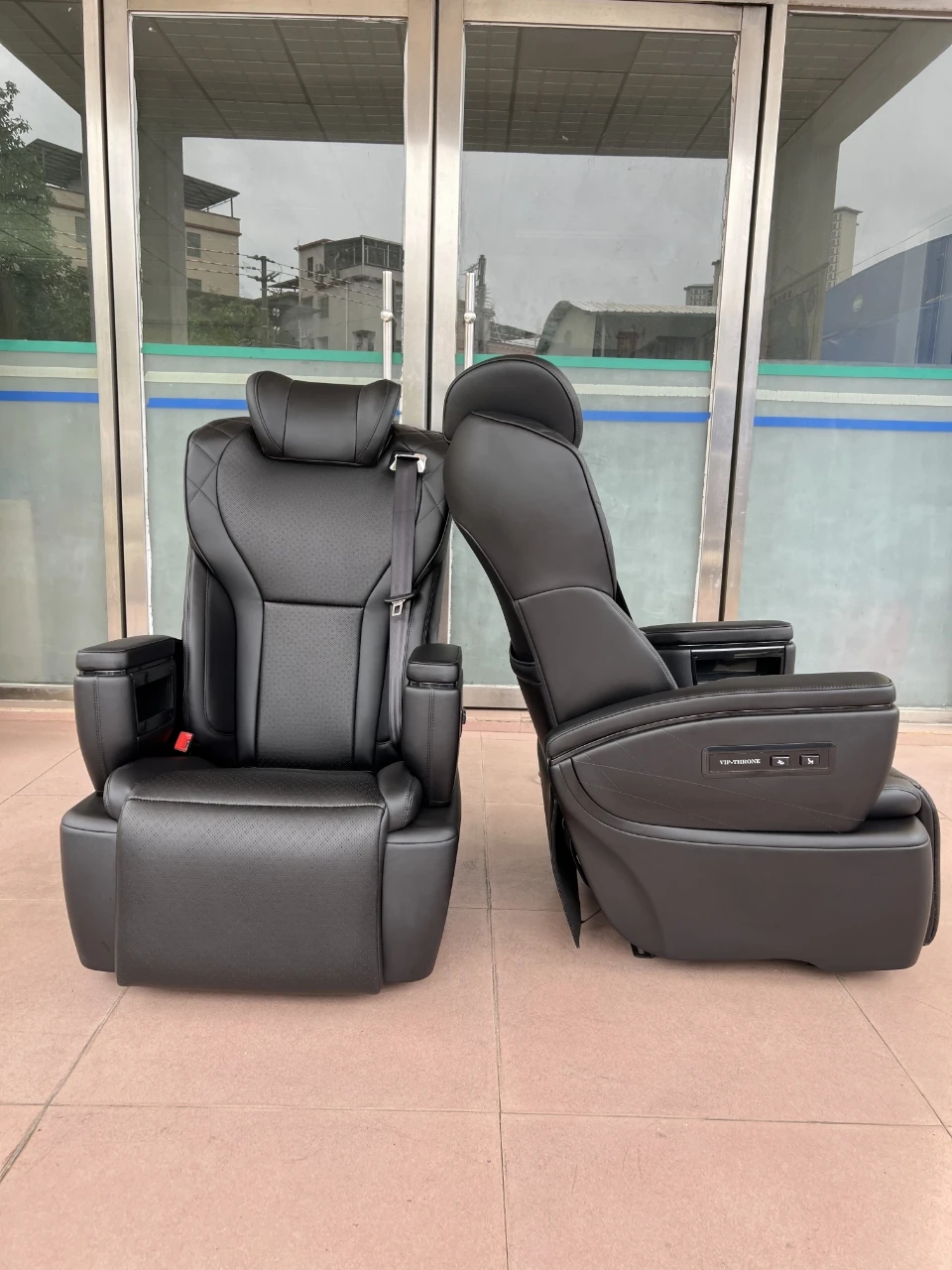 Adjustable Leather Waterproof Car Seat Cushion Protector Aircraft-style Recliner For Caravan RV