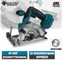 Brushless 5 Inch Electric Circular Saw Cordless Woodworking Saw 45degree Cut Adjustment Electric Saw for Makita 18v Battery Pin