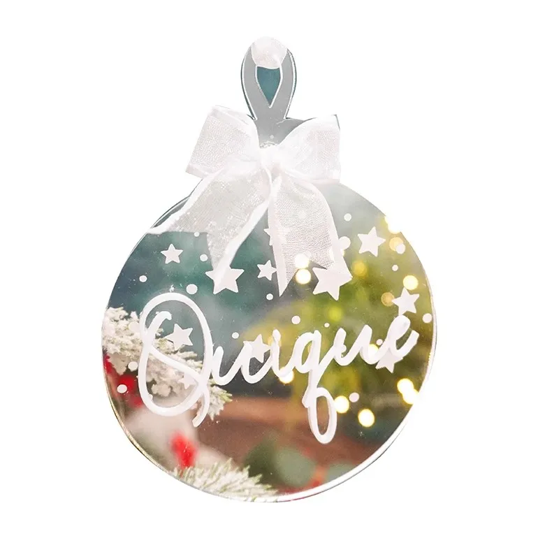 Custom Christmas Tree Baubles Christmas Tree Decor Personalized Christmas Ornament Ball Acrylic Ornament Ball with name