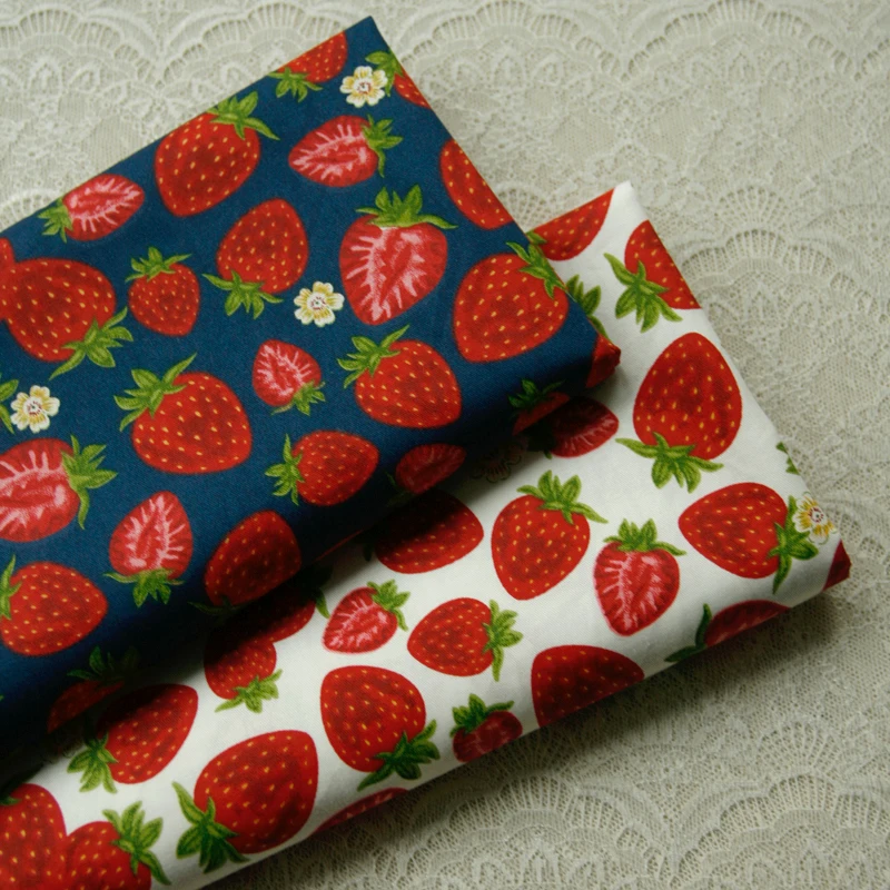 160x50cm Summer Fruit Twill Cotton Sewing Fabric, Making Dress Children's Clothing Bag Clothing Handmade DIY Cloth