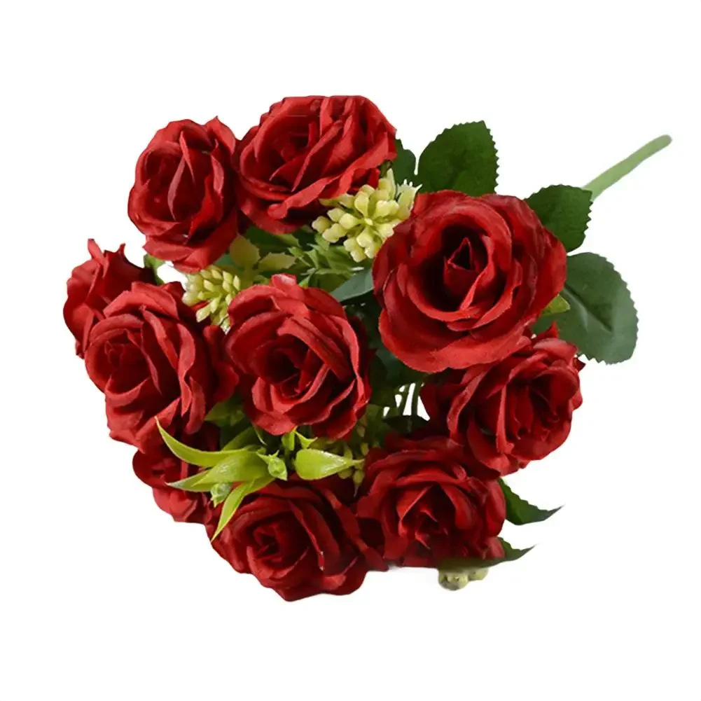 

Elegant Flower Decoration For Wedding Artificial Lifelike Flowers Small Roses Bouquet Attention To Detail Design