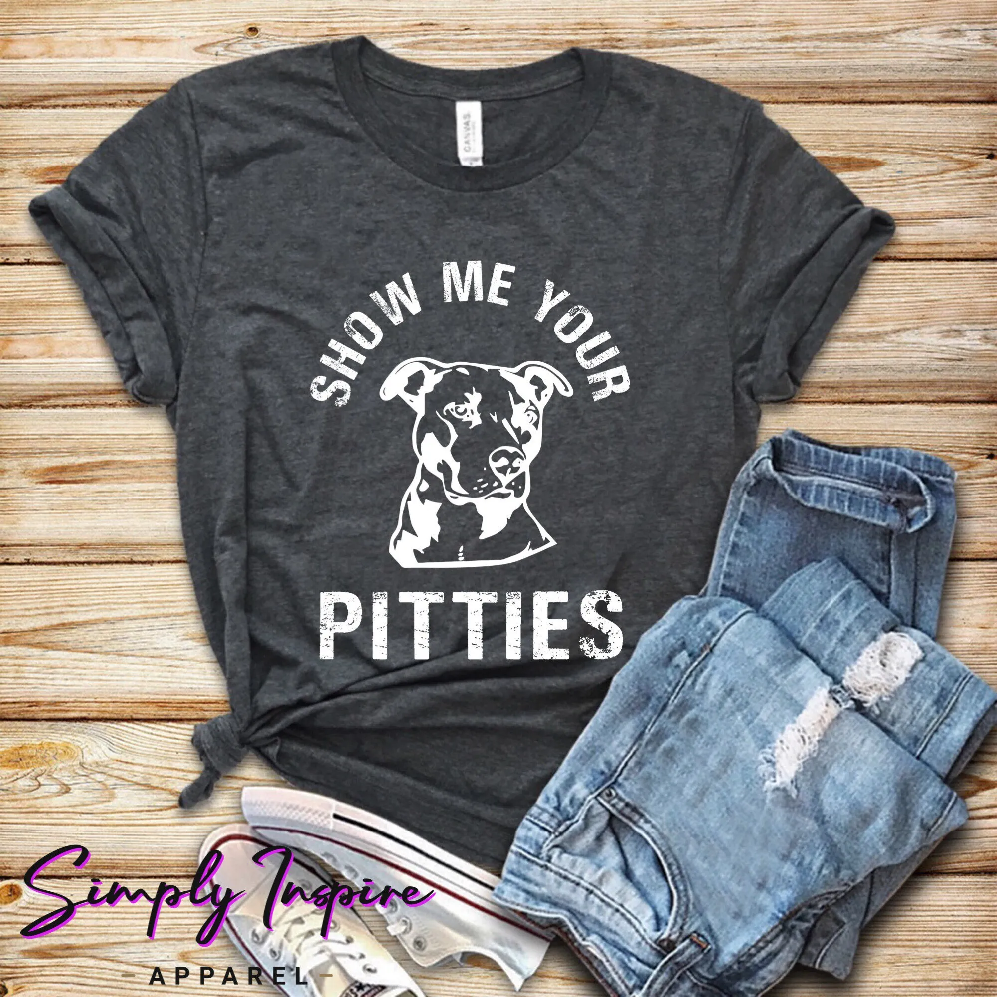 Funny Pitbull T Shirt Dog Lover Show Me Your Pitties Mom Gym Tanktops