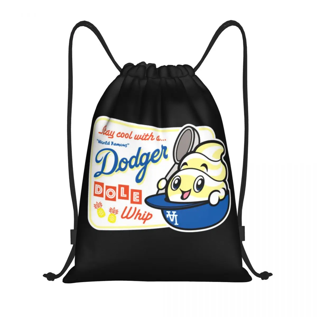 

World Famous Dodger Dole Whip Backpacks Casual Drawstring Bags Sports Bag Book Bags for Travel Students