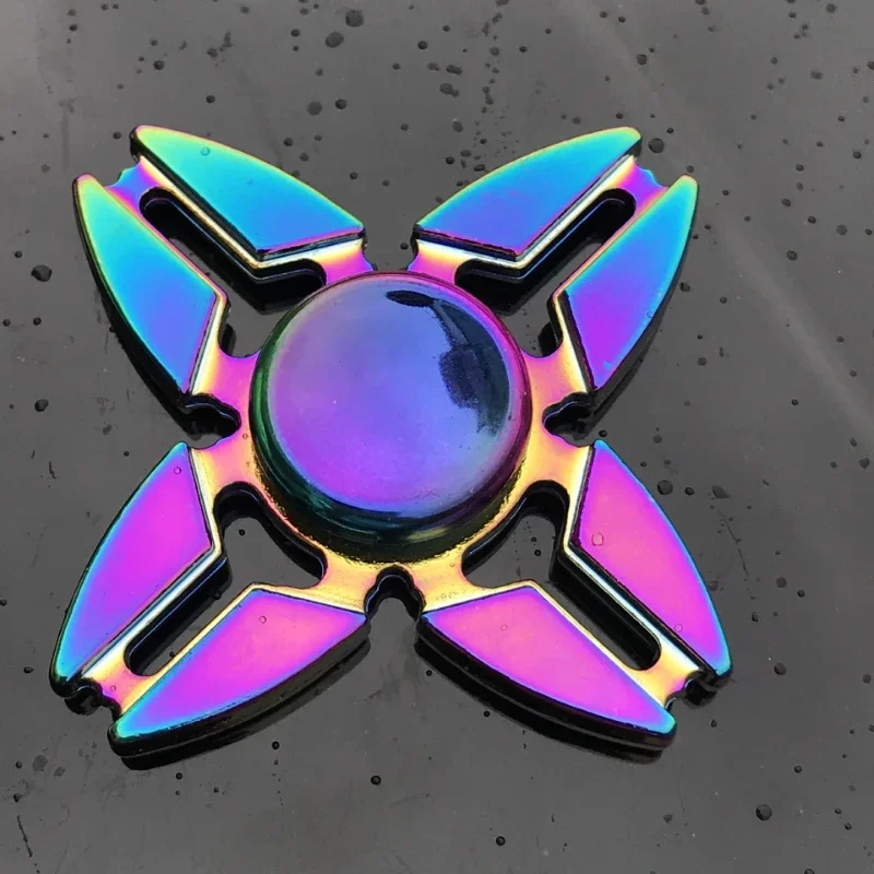 Spinner de mano de Metal arcoíris para niños, juguete de enfoque Ninja Fidget R188, rodamiento híbrido de electroplaca, venta al por mayor, nuevo