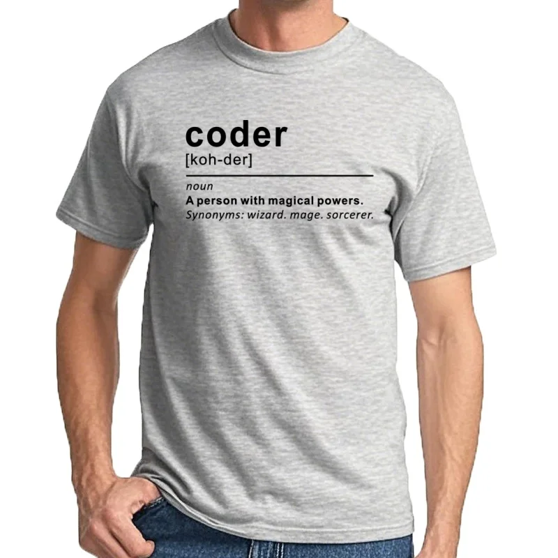 Camiseta de algodón personalizada para hombre, camisa divertida de manga corta con programador Web de codificación, Co