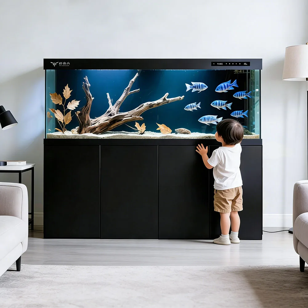 Modern Glass Miniature Living Room Aquarium Ultra White Large Capacity Unchanged Microscopic Underwater Filter