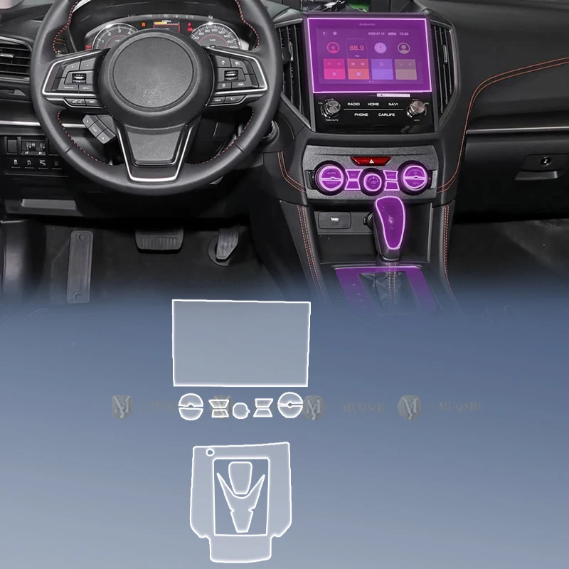 

Car Interior Film Dashboard piano board Shift center console Anti-scratch transparent TPU Film Protection For SUBARU XV 2018-23