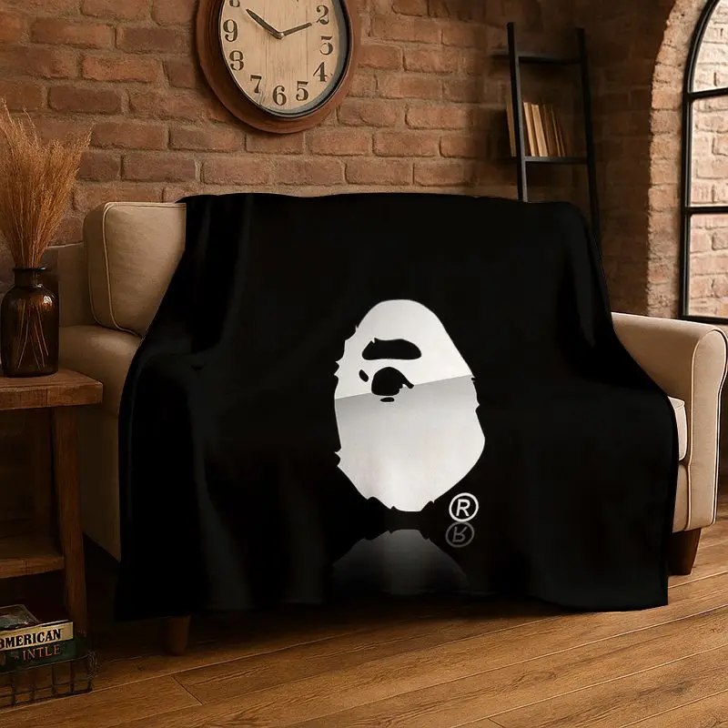 Fashion B-BAPE Sign Soft Flannel Throw Blanket,Warm Cozy Blanket for Bed,Couch,Sofa,Bedroom, Living Room,Travel,Camping Gift