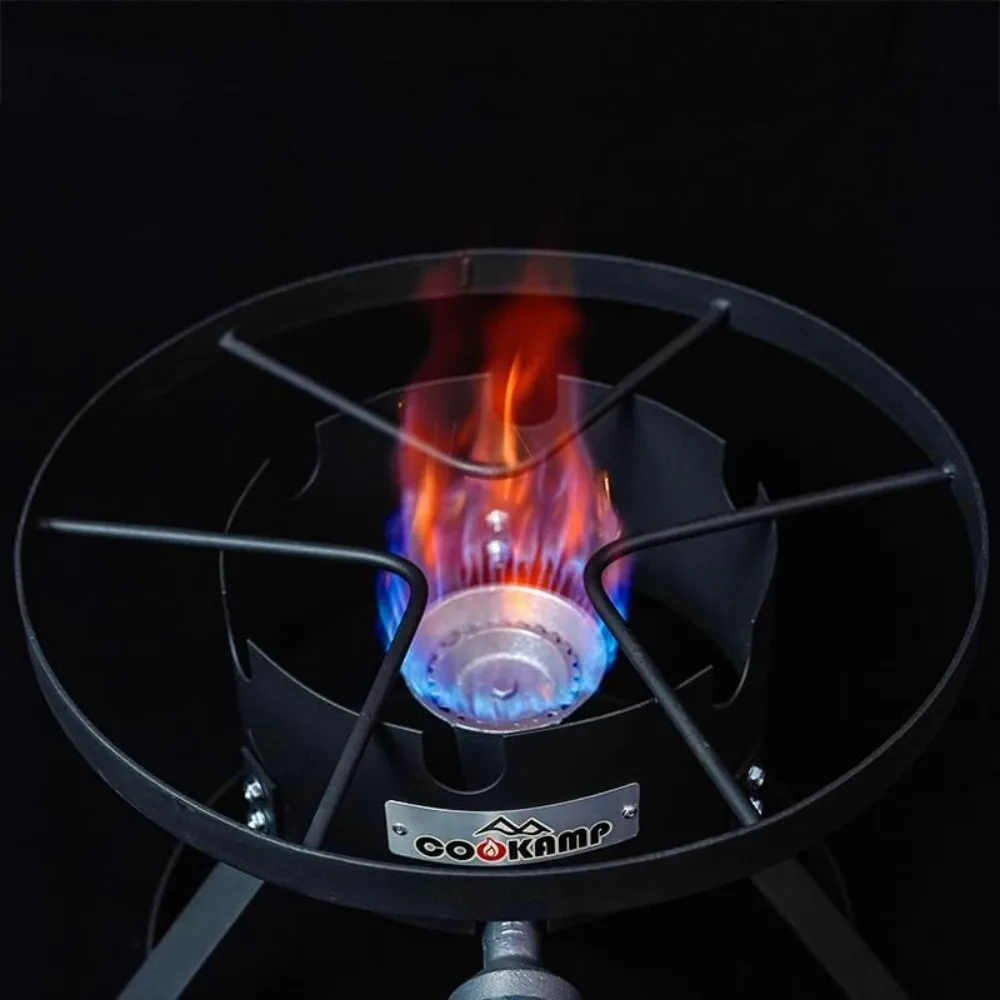 High Pressure Gas Burner 1-Burner Outdoor Propane Gas Cooker with 0-20 PSI Adjustable Regulator and Hose SA1600 (Iron)