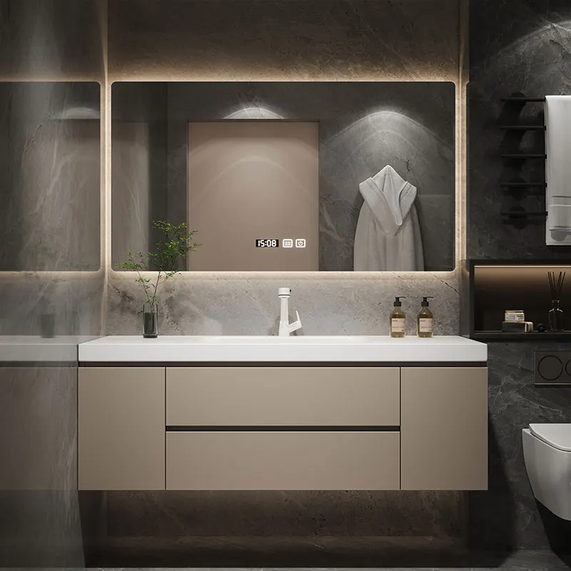 Imported Corian integrated basin, light luxury intelligent handwashing table, washing table, toilet, bathroom cabinet